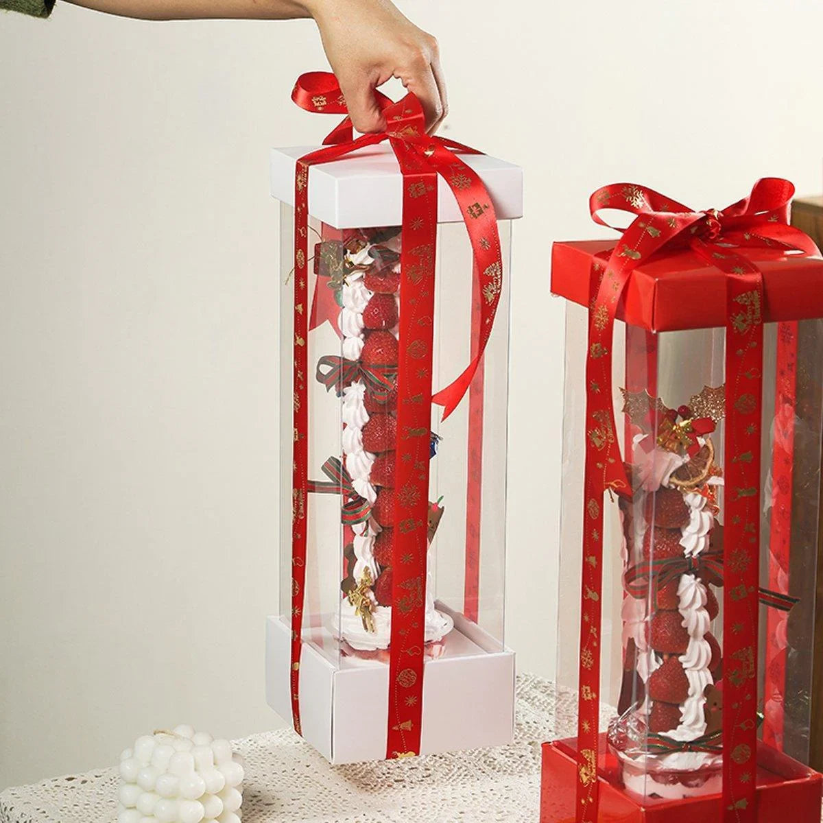 Strawberry Tart Packing Box 10PCS 3Colours Transparent PET Box - Discount Packaging Warehouse