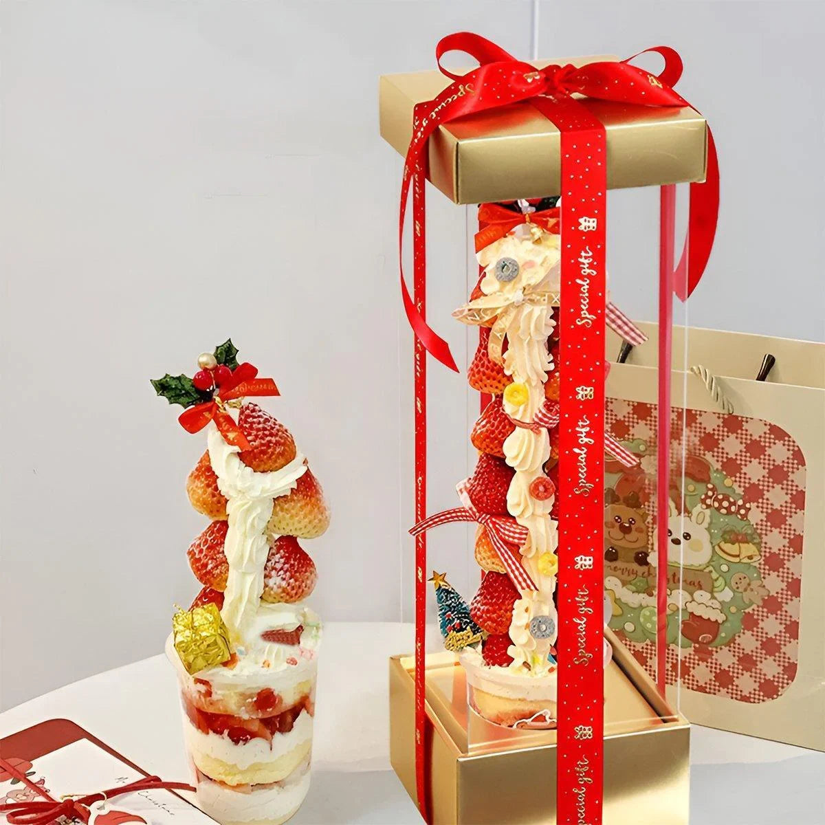 Strawberry Tart Packing Box 10PCS 3Colours Transparent PET Box - Discount Packaging Warehouse