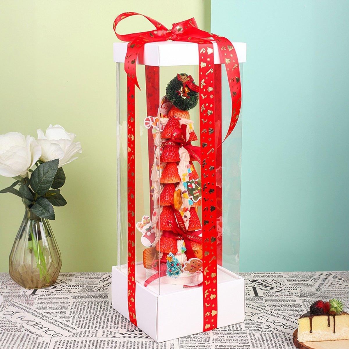 Strawberry Tart Packing Box 10PCS 3Colours Transparent PET Box - Discount Packaging Warehouse