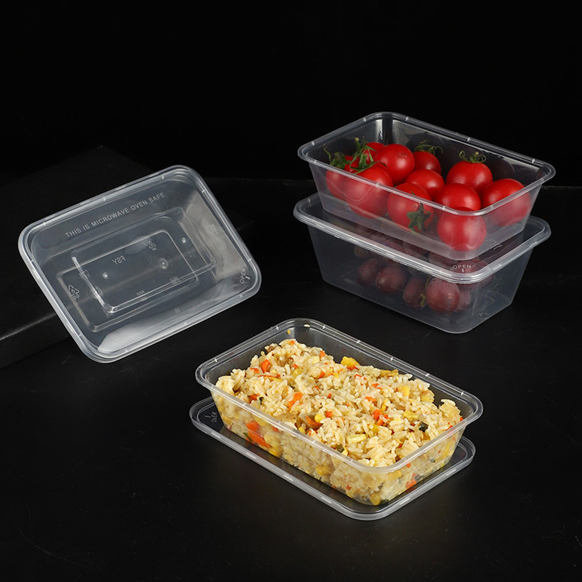 50PCS Disposable Takeout Containers Food Grade Leakproof