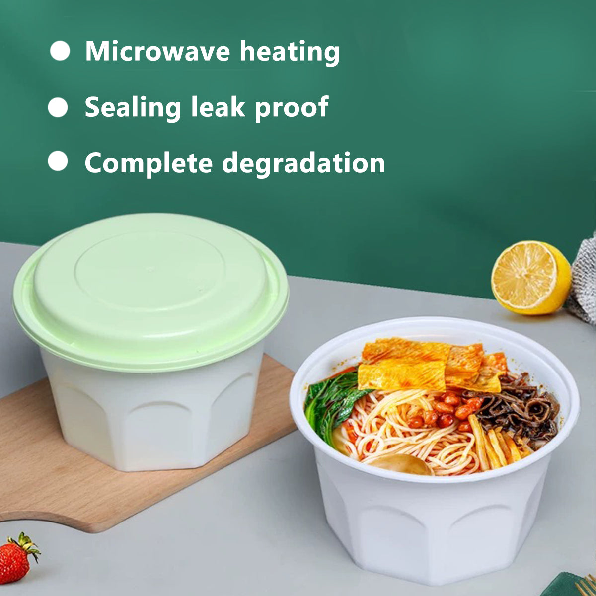 50PCS Disposable Degradable Takeout Food Box 700/1000ml Restaurant Home Delivery