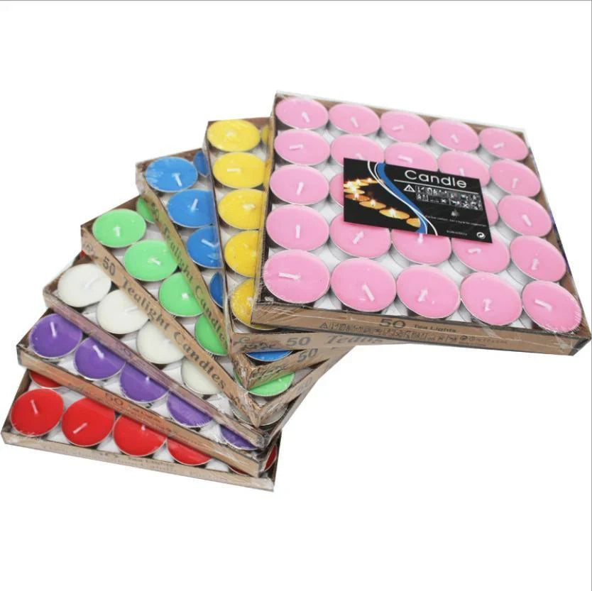 Tea Light Candles 10-1000PCS 1.5-8Hours 5Colours Tealight Home Decor - Discount Packaging Warehouse