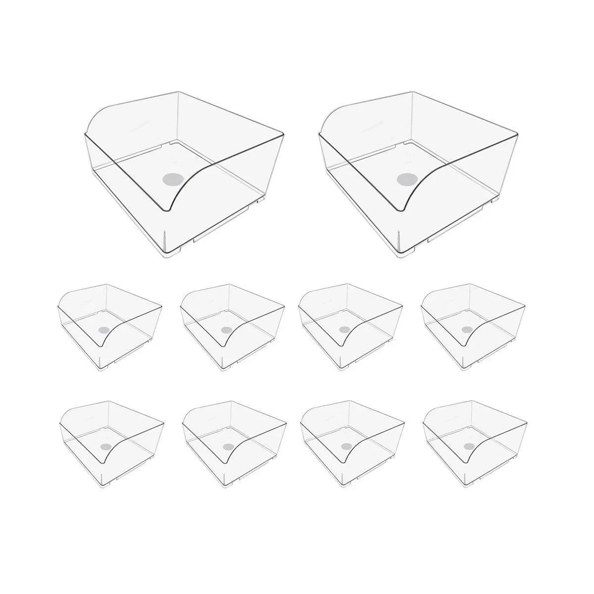 Transparent Plastic Storage Boxes 10pcs Durable Containers for Home and Retail Use