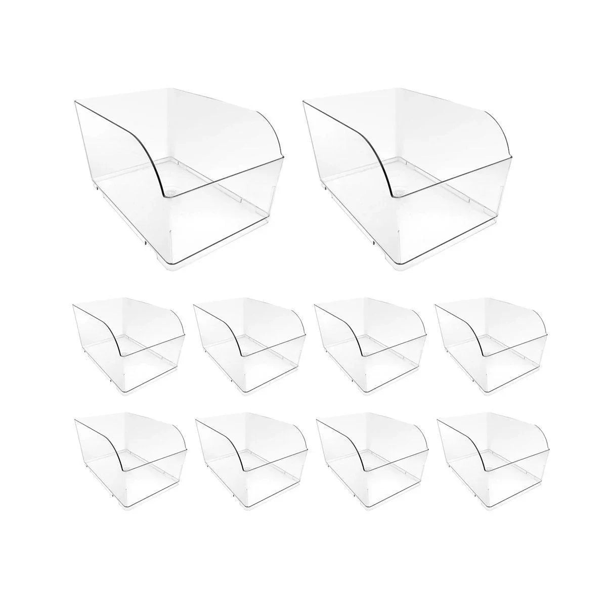 Transparent Plastic Storage Boxes 10pcs Durable Containers for Home and Retail Use