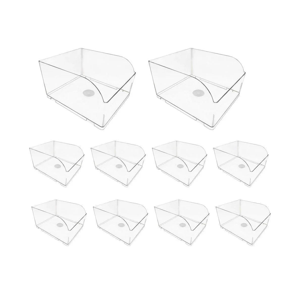 Transparent Plastic Storage Boxes 10pcs Durable Containers for Home and Retail Use