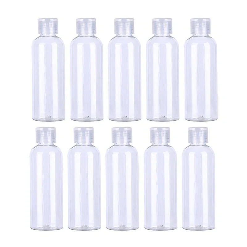 Travel Cosmetic Containers 10PCS 100ML PET Plastic Shampoo Lotion Dispenser - Discount Packaging Warehouse