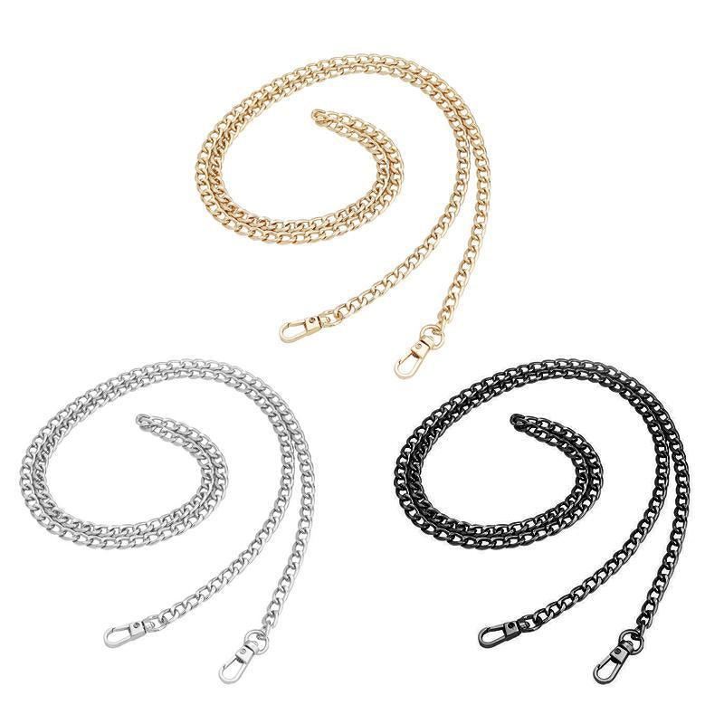 A chic handbag enhanced with a sleek and durable chain for bag strap, showcasing its elegant design.