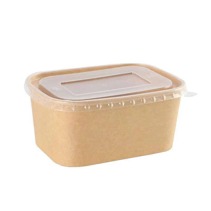 Versatile Kraft Paper Food Containers with Secure Lids