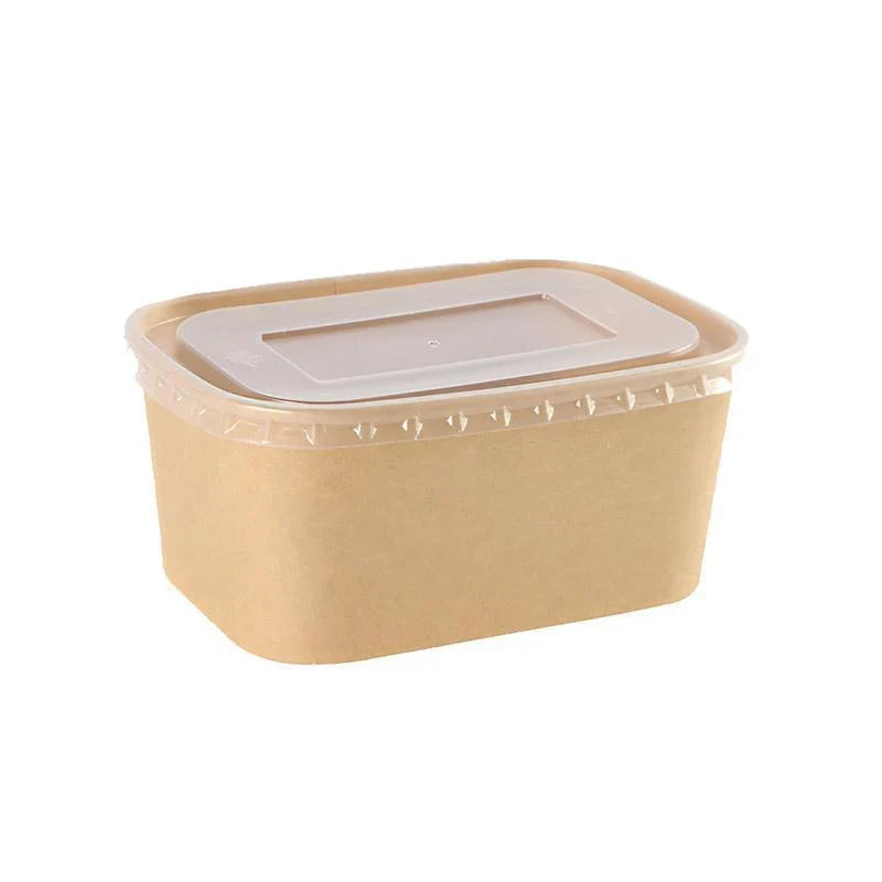 Versatile Kraft Paper Food Containers with Secure Lids
