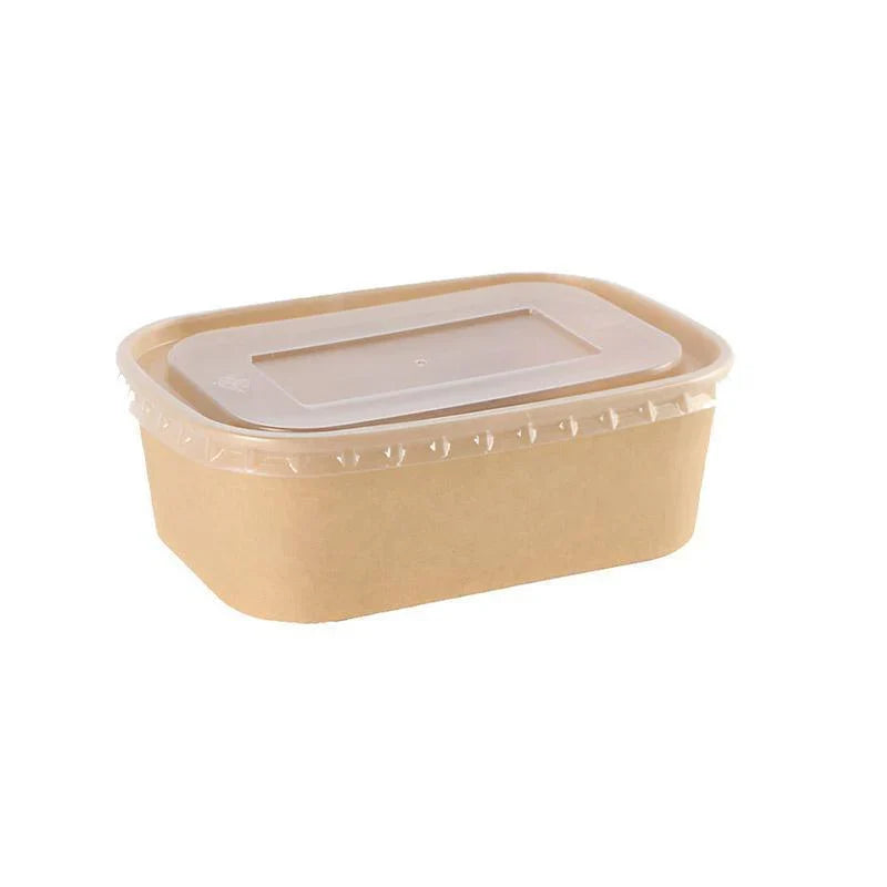 Versatile Kraft Paper Food Containers with Secure Lids