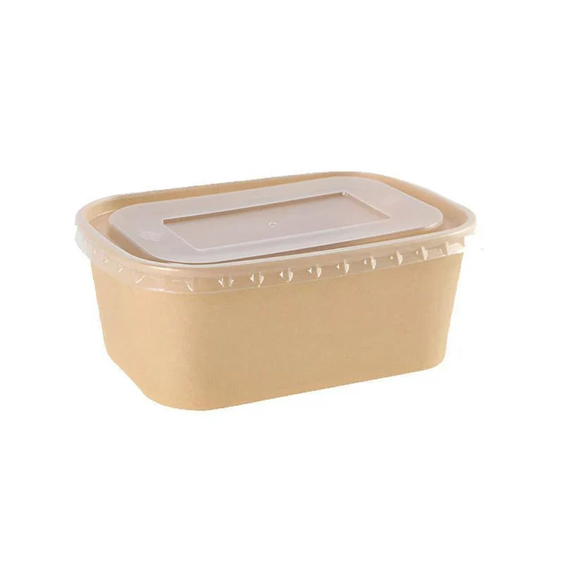 Versatile Kraft Paper Food Containers with Secure Lids