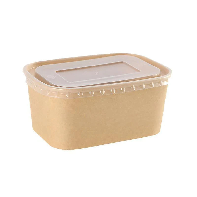 Versatile Kraft Paper Food Containers with Secure Lids