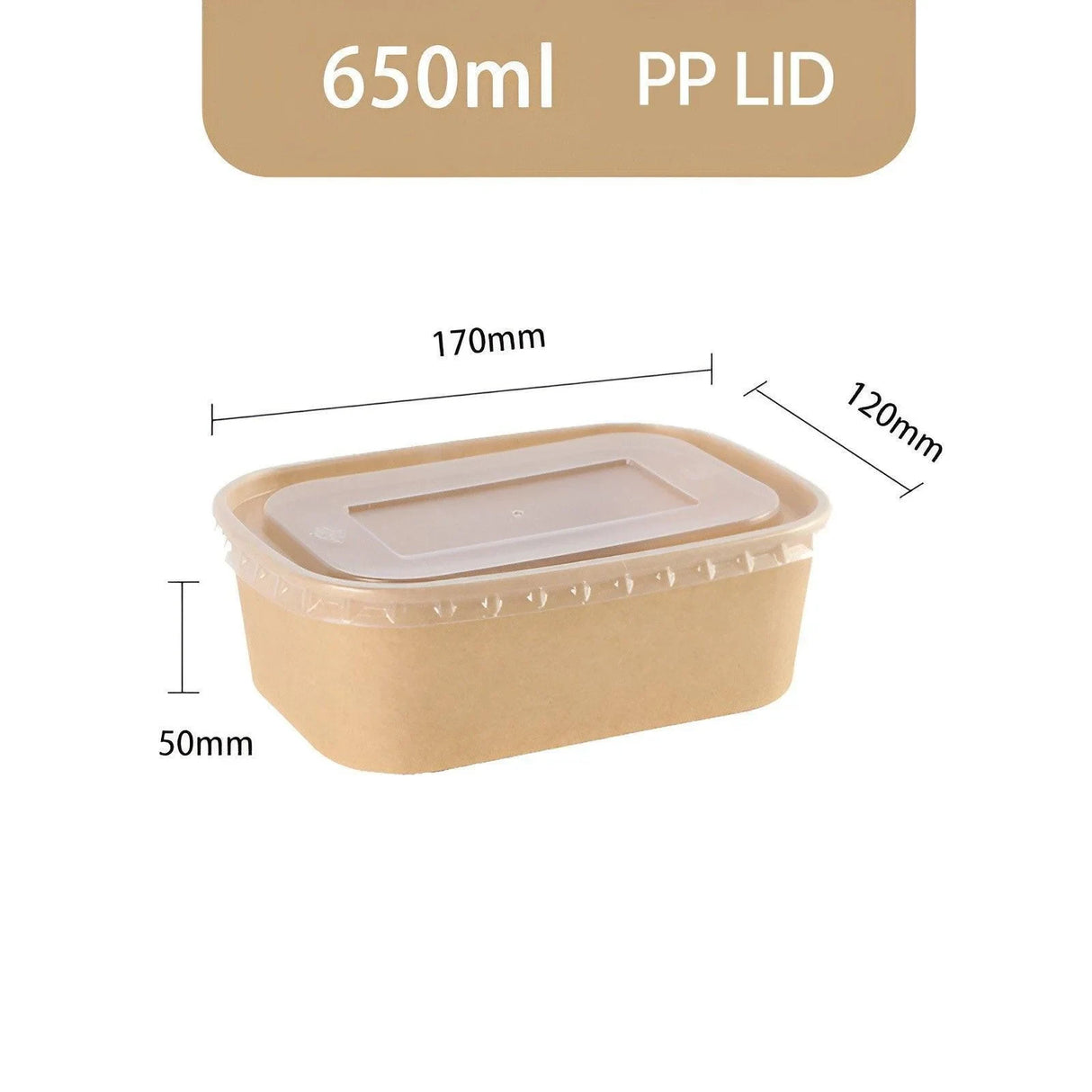 Versatile Kraft Paper Food Containers with Secure Lids