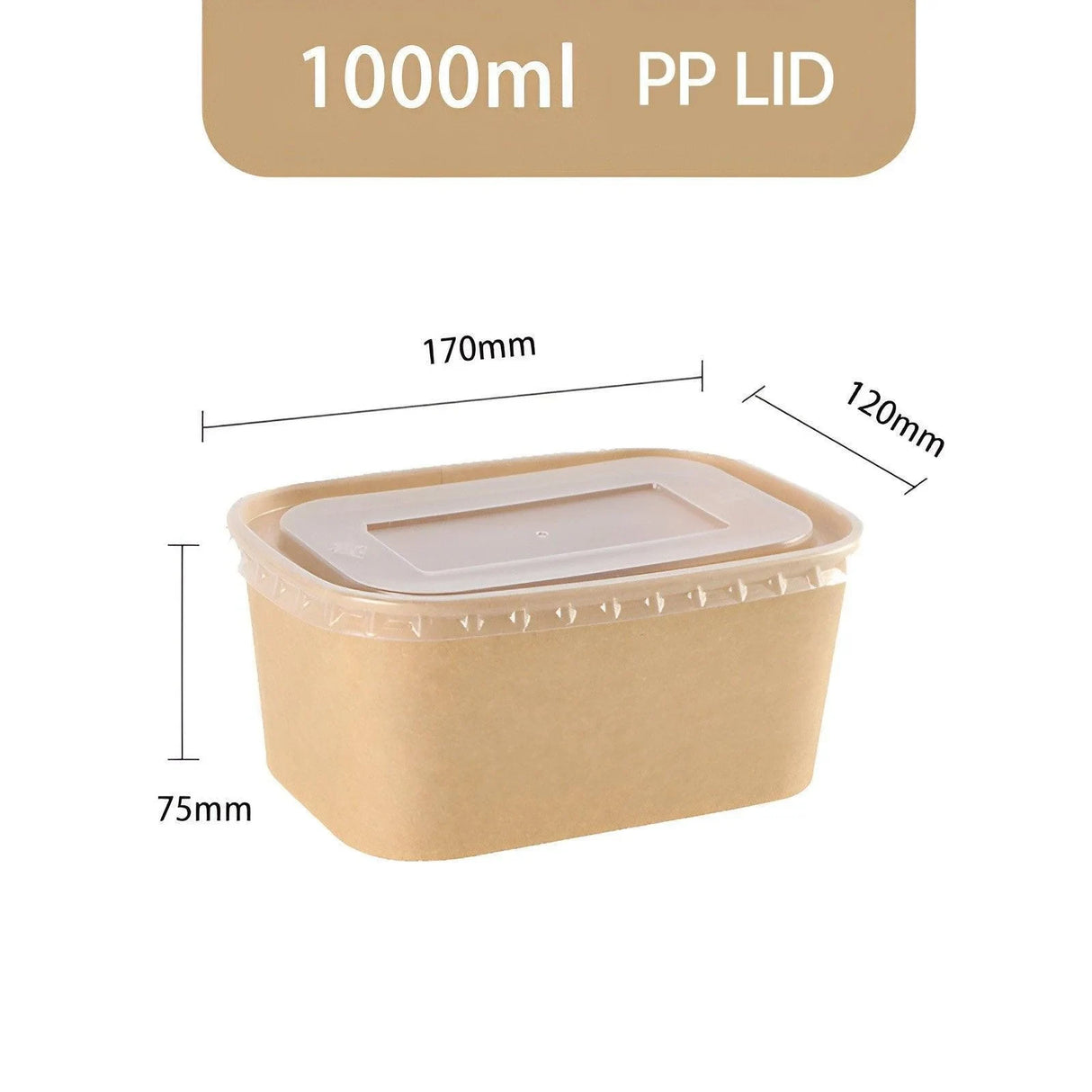 Versatile Kraft Paper Food Containers with Secure Lids