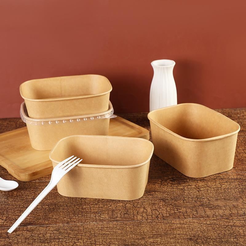 Versatile Kraft Paper Food Containers with Secure Lids