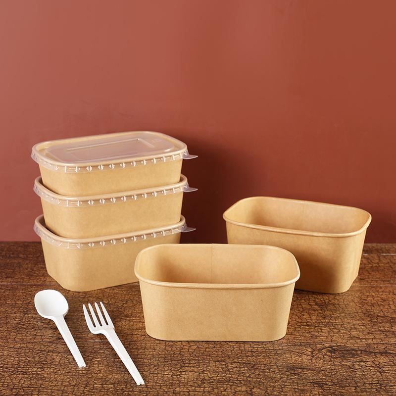 Versatile Kraft Paper Food Containers with Secure Lids