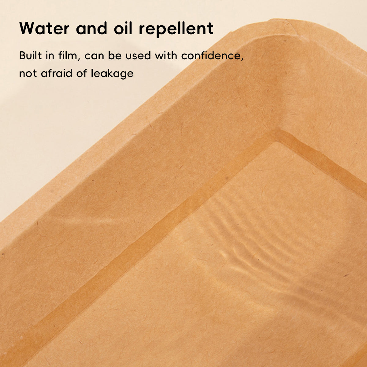 100PCS Kraft Paper Plates Food Grade Water Oil Resistant Lunch Boxes