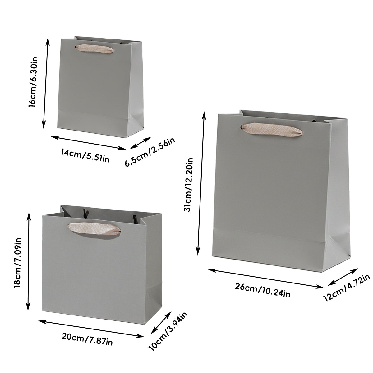 10PCS Durable Paper Gift Bags with Handles for Wedding Party