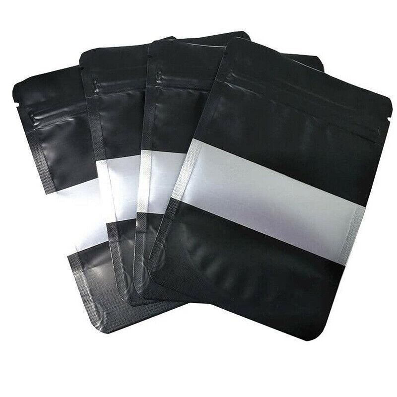 Window Stand UP Pouches 25PCS Matt Black 3Sizes Mylar Foil - Discount Packaging Warehouse