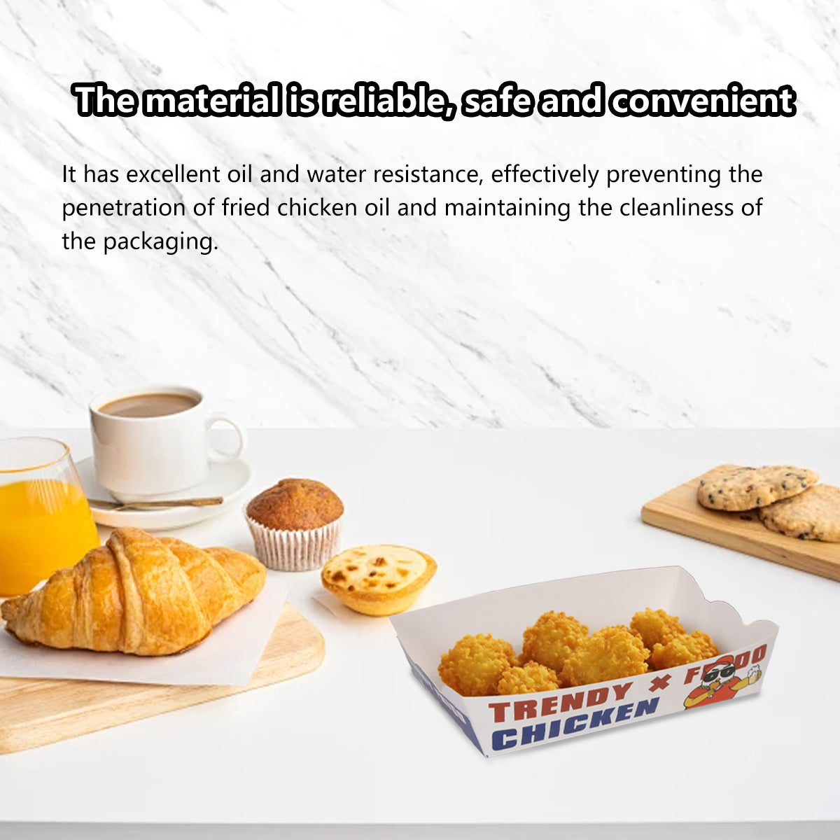 Disposable Oil Proof Snack Box Microwave Safe for Fast Food