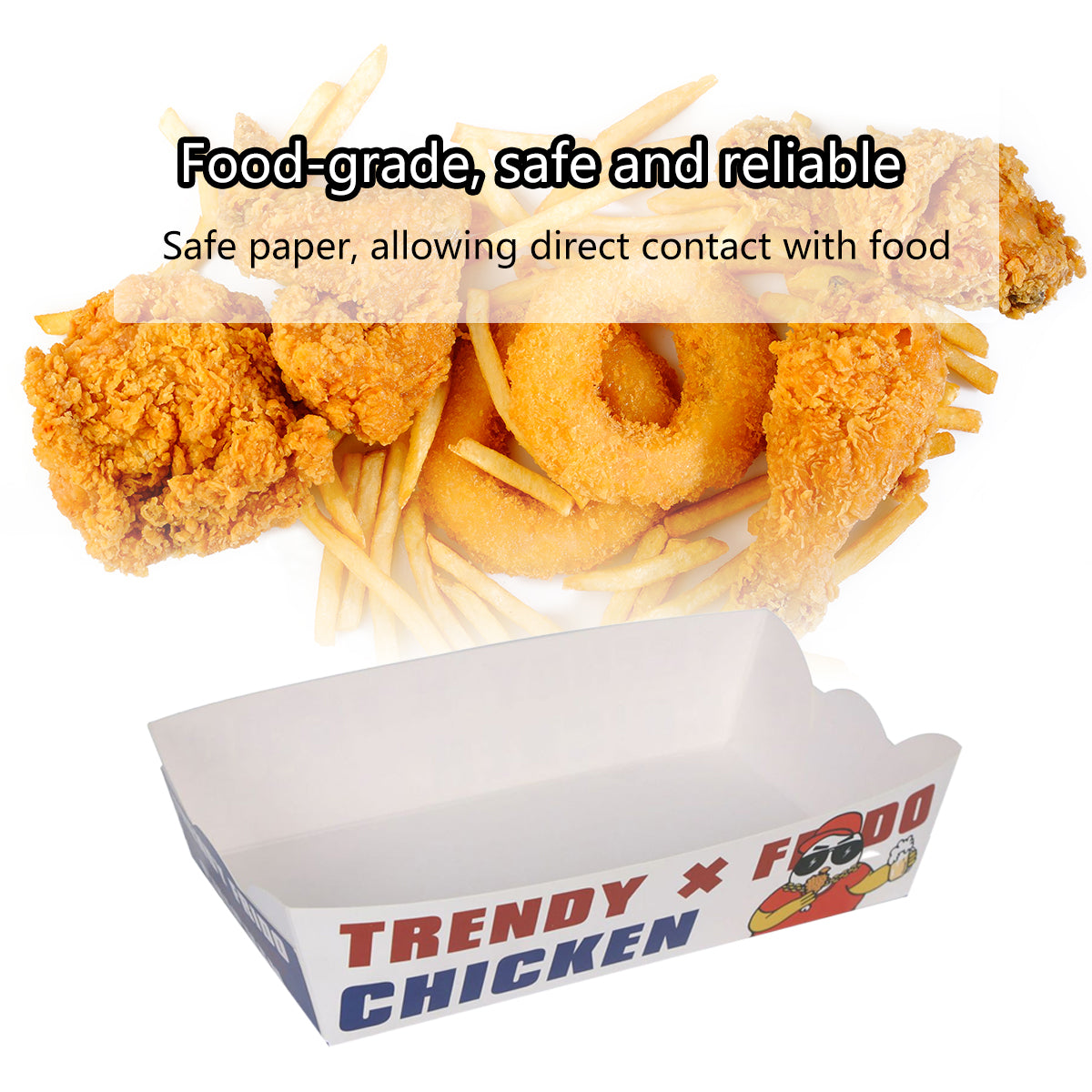 Disposable Oil Proof Snack Box Microwave Safe for Fast Food