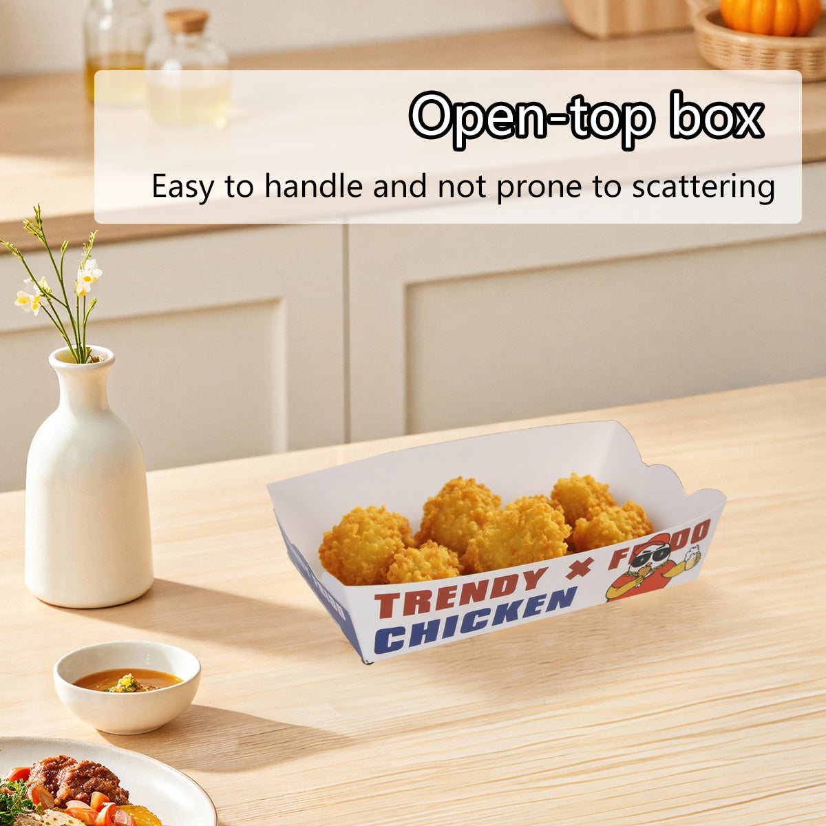 Disposable Oil Proof Snack Box Microwave Safe for Fast Food