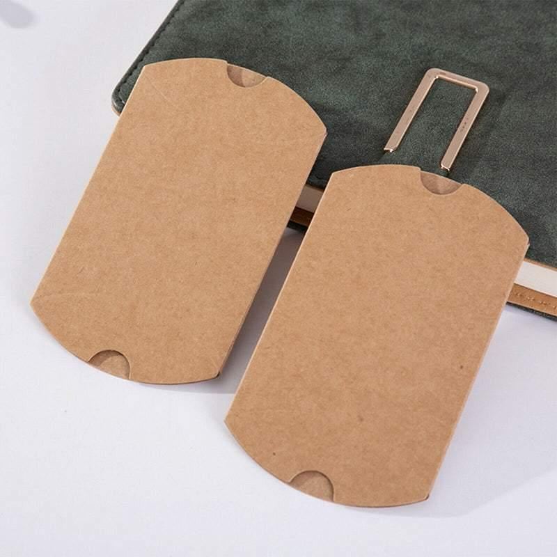 Elegant Kraft Paper Pillow Gift Boxes with Hemp Ropes
