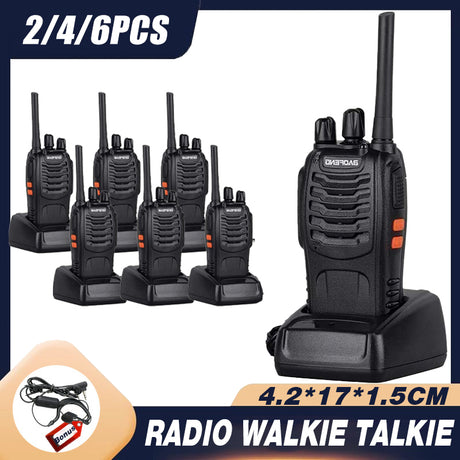 BF-888S Two Way Radio 2/4/6PCS UHF 400-470MHz 5W Rechargeable