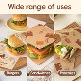 50PCS Sandwich Disposable Paper Bags Food Grade Oil Proof