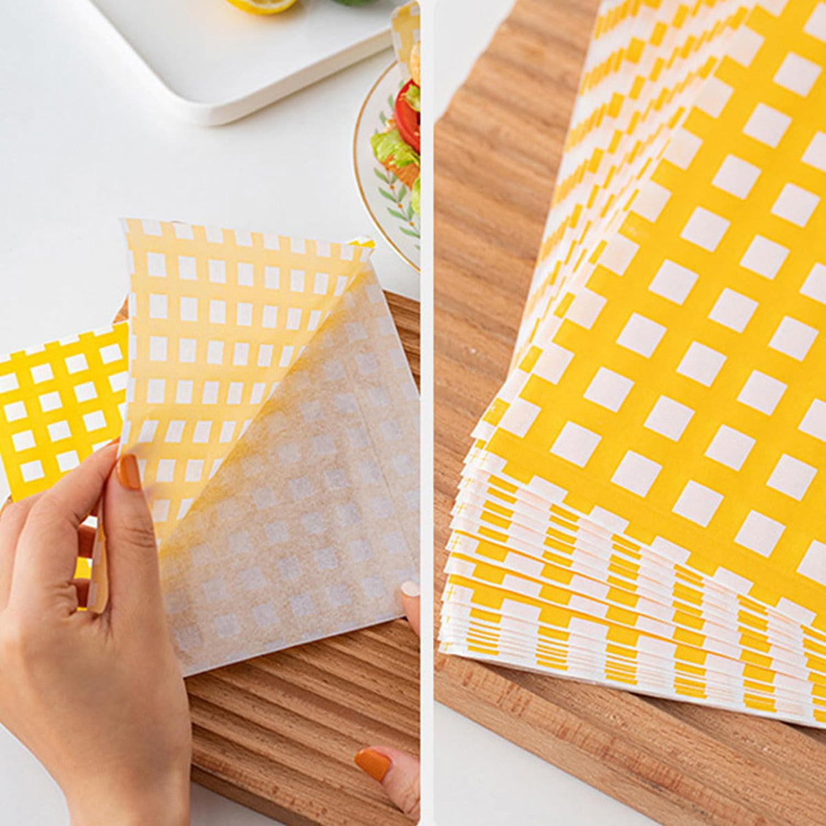 50PCS Sandwich Disposable Paper Bags Food Grade Oil Proof