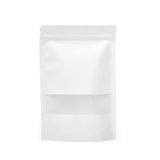 100PCS Kraft Paper Bags with Clear Window Zip Lock Stand-Up Packaging