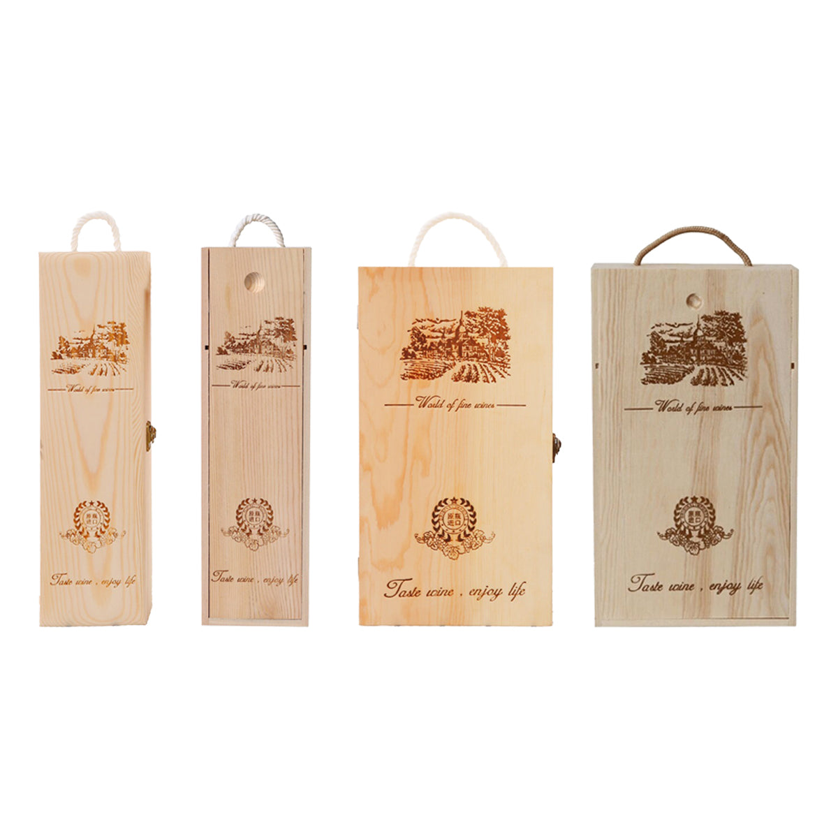 Red Wine Wooden Gift Box 6PCS Clamshell
