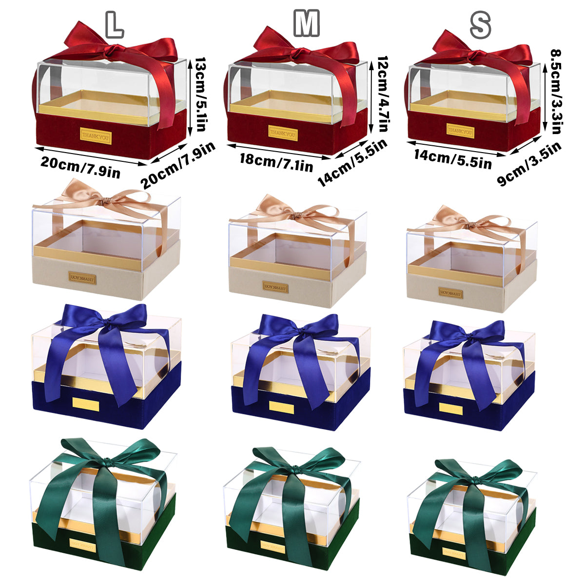 Clear Acrylic Gift Box with Bow for Display Packaging