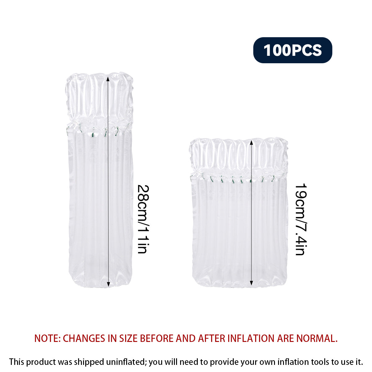 100PCS Clear Air Column Bags Shockproof Protective Packaging