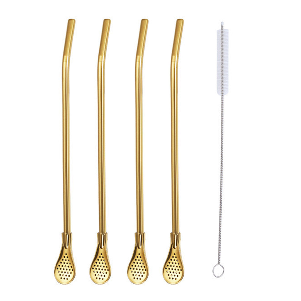 Straw Spoon Drink Strainer Stirrer 5PCS