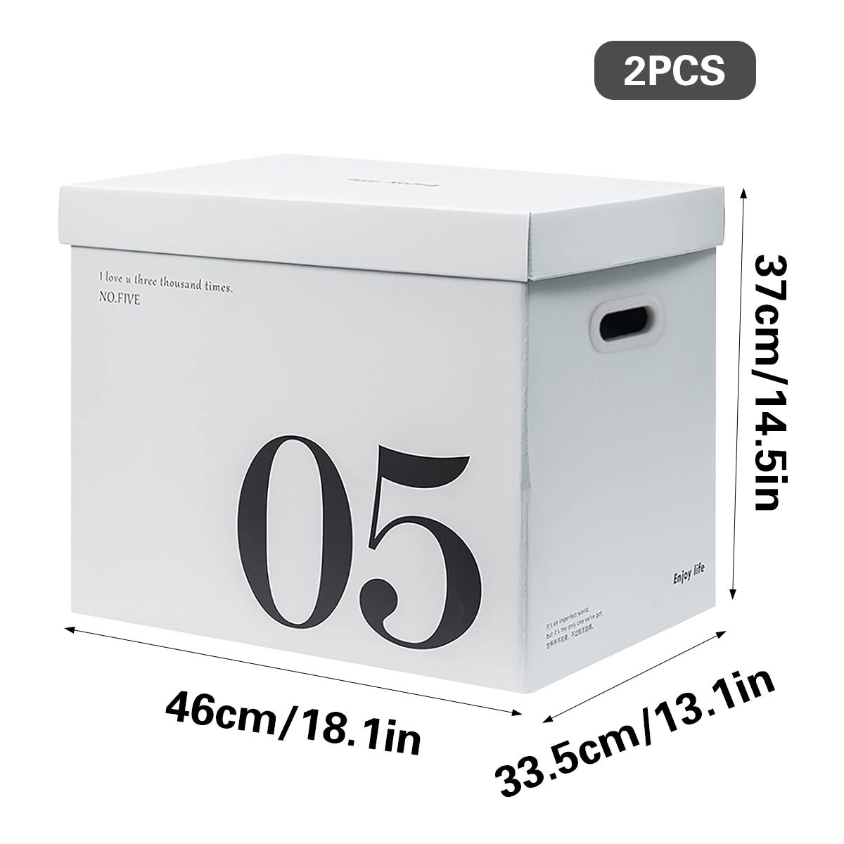 Large Capacity Paper Storage Boxes Portable Minimalist 2PCS