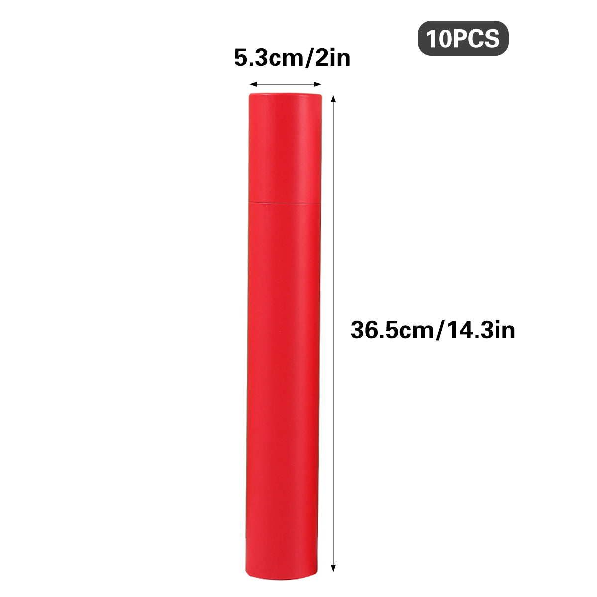 10PCS Red Cardboard Gift Wrap Paper Tubes 5.3x36.5cm