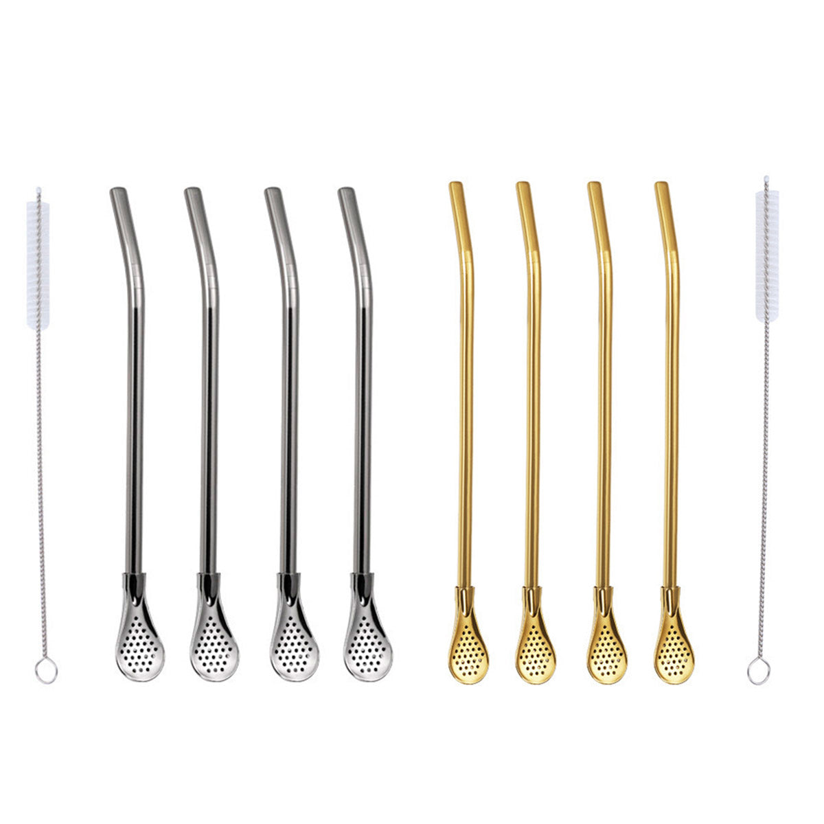 Straw Spoon Drink Strainer Stirrer 5PCS