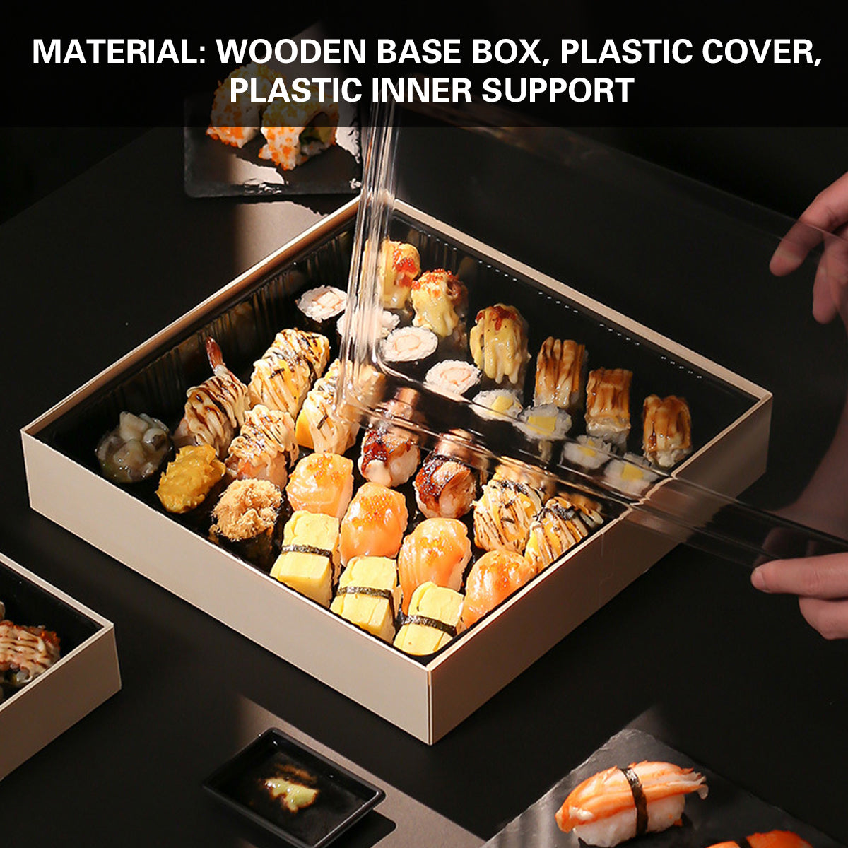 Disposable Sushi Bento Lunch Boxes Takeaway Containers Food Grade 20PCS