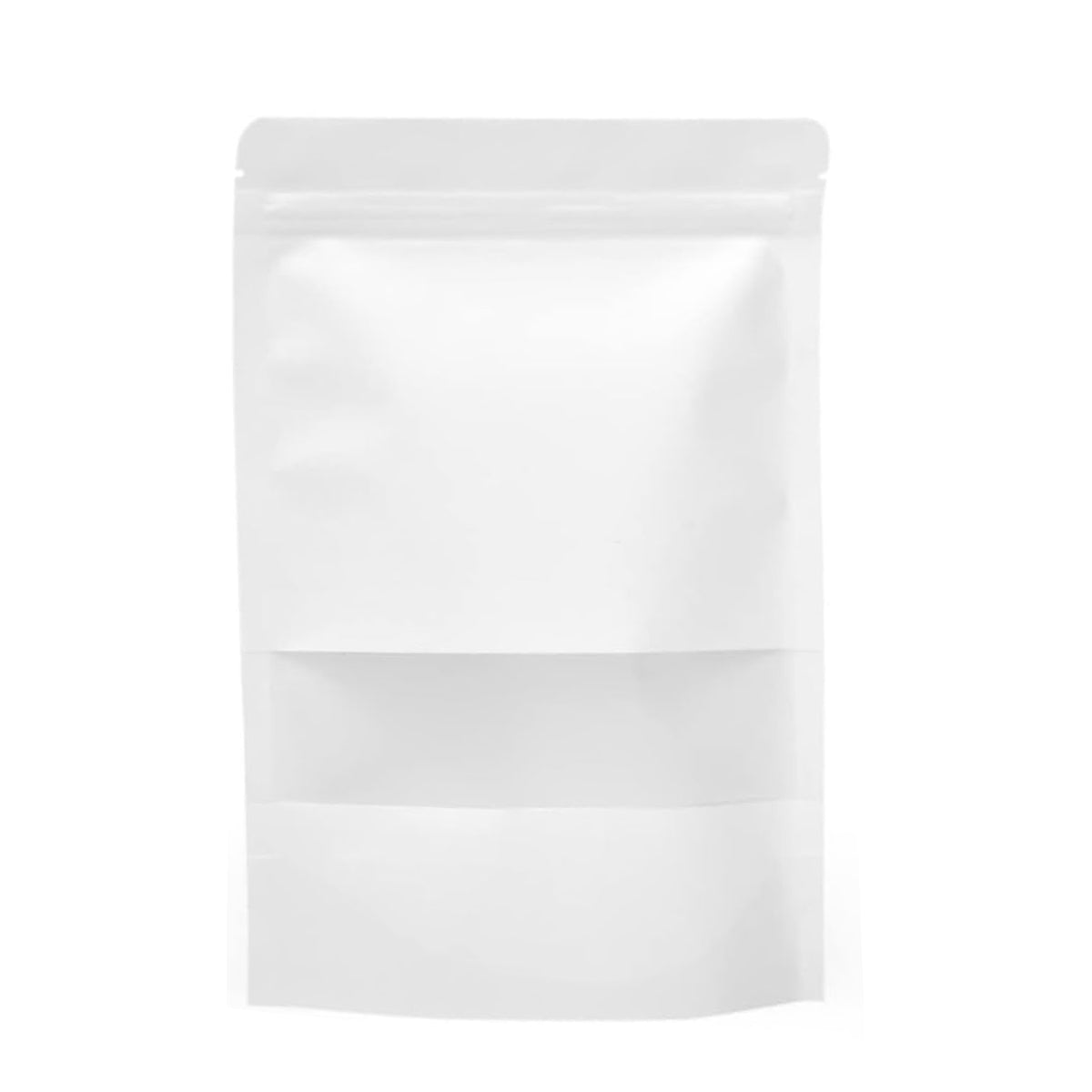 100PCS Kraft Paper Bags with Clear Window Zip Lock Stand-Up Packaging