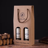 Handheld Wine Gift Box Single or Double Bottles Corrugated Cardboard Durable
