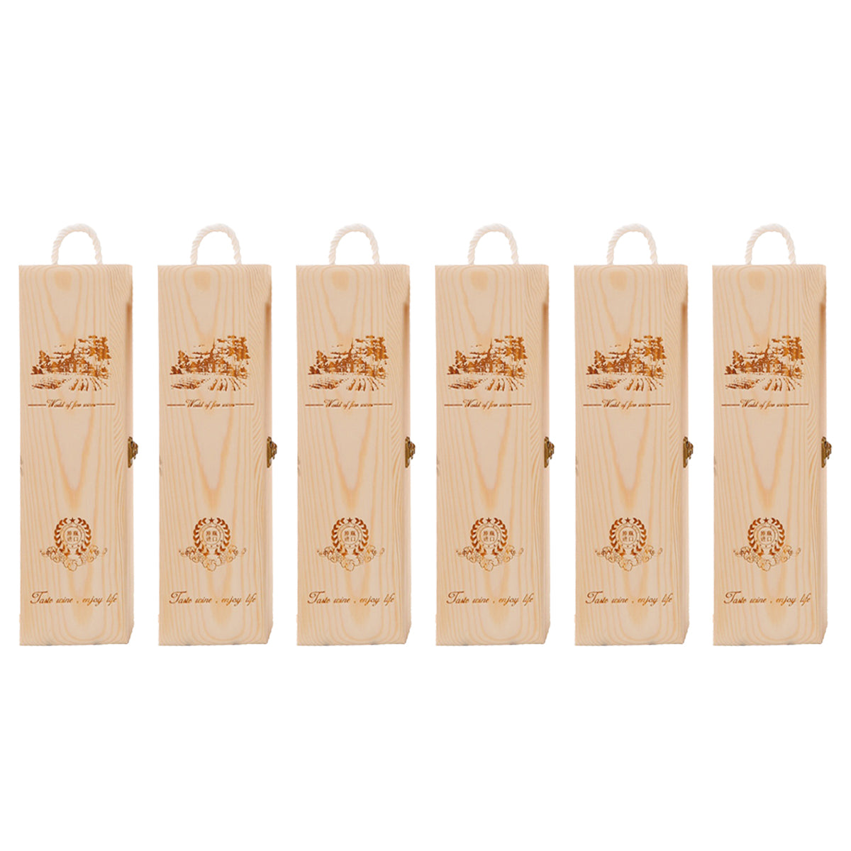 Red Wine Wooden Gift Box 6PCS Pull-out