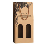 10PCS Wine Paper Bags Brown Kraft Single/Double Bottle Carrier