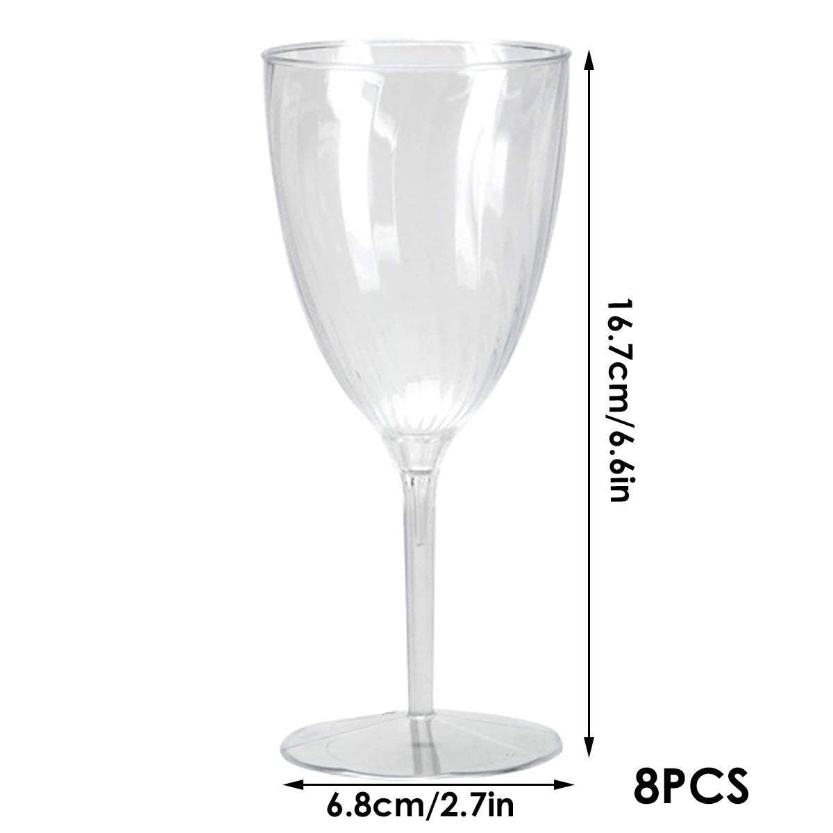 8pcs 210ml Plastic Twill Wine Glasses for Party Bar