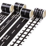Cartoon Road Rail Transit Tape Sticker 4PCS