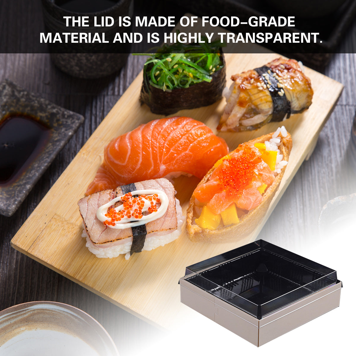 Disposable Sushi Bento Lunch Boxes Takeaway Containers Food Grade 20PCS