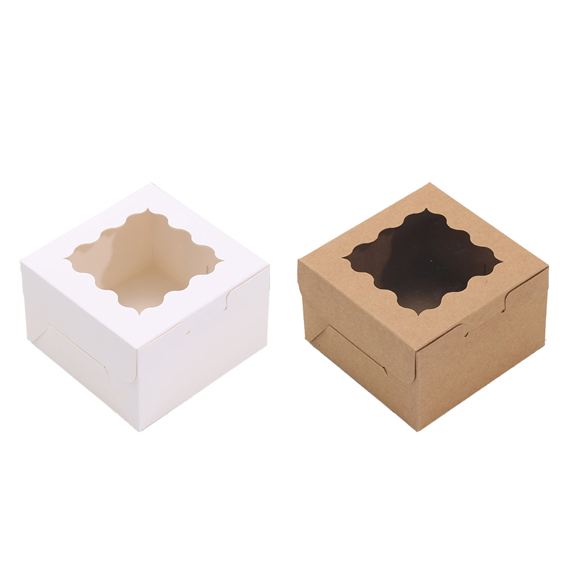 50PCS Cake Packaging Boxes with Transparent Window Durable