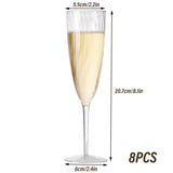 8pcs 180ml Tall Plastic Champagne Glasses for Events