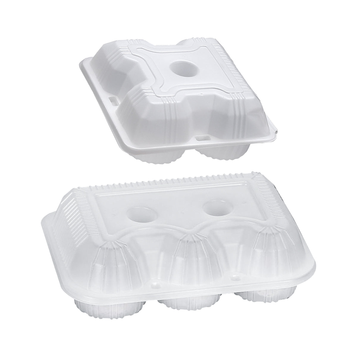 100PCS Disposable Food Containers 4 or 6 Grid Takeaway Meal Boxes