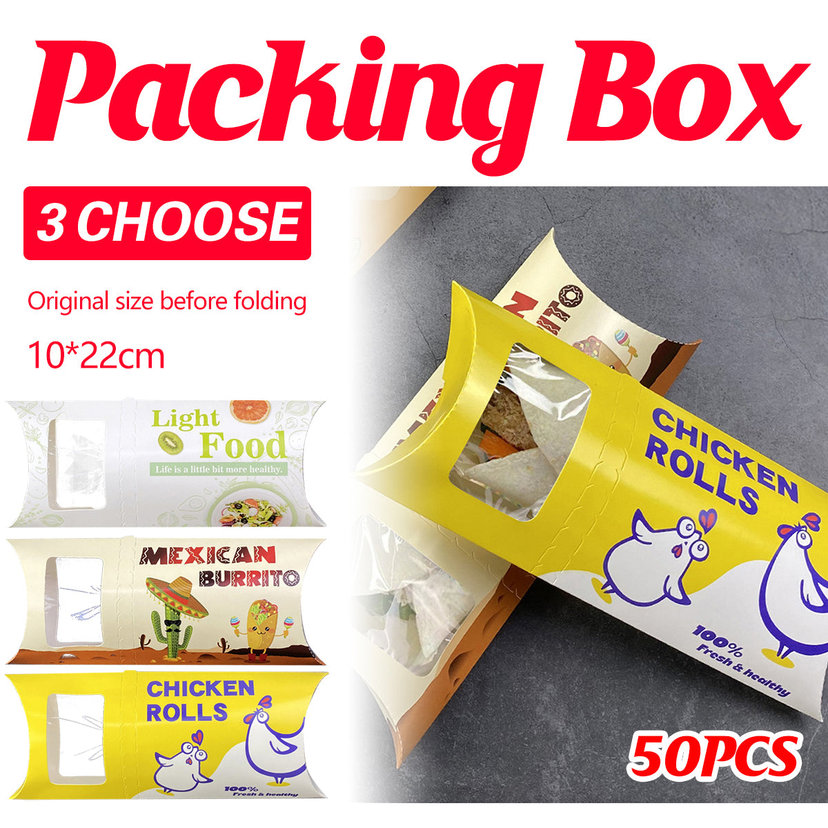 Baking Meat Roll Takeaway Containers Food-Safe Leak Proof 50PCS